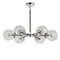 Jonathan Y Caleb Adjustable 6-Light 28" Brass Cluster Pendant, Chrome/Black JYL9059A - alternate 4