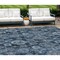 Homeroots 9' X 12' Navy Blue And Denim Blue Damask Washable Indoor Outdoor Area Rug 588188 - alternate 1