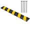 Traffic Kontrol Rubber Speed Bump 1PC, 6 Ft Long With Spikes, Yellow Black TKSB-6-YB-SP - alternate 1