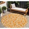 Homeroots 8' Orange And Ivory Round Geometric Washable Indoor Outdoor Area Rug 599300 - alternate 1