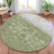 Homeroots 8' Fern Green And Silver Round Abstract Washable Indoor Outdoor Area Rug 632073 - alternate 3