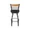 Holland Bar Stool Co Eleanor 30in Swivel Bar Stool with Pewter Finish, Medium Back and Canter Espresso Seat 880 - alternate 5