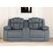Homeroots 75" Light Gray Faux Leather Power Reclining Loveseat With Storage 561563 - alternate 1
