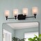 Vaxcel Laurelhurst 4-Light Vanity Light, Matte Black, White Marble Glass, 29.25-In. Wide W0579 - alternate 5
