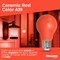 Bulbrite 25W Equivalent Ceramic Red Color A19 Weatherproof Outdoor E26 Medium Base FloodLED Light Bulb, 10PK 862312 - alternate 4