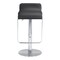 Homeroots Black and Silver Faux Leather and Steel Adjustable Height Swivel Bar Chair 572081 - alternate 3