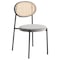 Leisuremod Euston Wicker Dining Chair with Velvet Round Seat, Grey, 2PK EC17GR2 - alternate 3