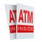 Signmission Atm Inside, Plastic Signs Only 24 Inch x 36 Inch, Corrugated Plastic, 2PK CSB-2436-2PACK-Atm Inside - alternate 1