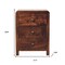 Homeroots 24" Brown Solid Wood Three Drawer Nightstand 651766 - alternate 4