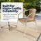 Flash Furniture Square Table Set, Aluminum, Plastic, Rattan, Stainless Steel, Grey TLH-ALUM-32SQ-020BGECHR4-GG - alternate 6