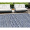 Homeroots 8' X 10' Navy Blue And Denim Blue Striped Washable Indoor Outdoor Area Rug 587911 - alternate 1