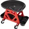 Stalwart Creeper Stool Chair - Mechanic Chair with Wheels & Tool Tray, 300lb Capacity by Red/Black 75-CAR2021 - alternate 1
