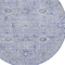 Homeroots 8' Blue And Gray Round Damask Washable Indoor Outdoor Area Rug 604188 - alternate 4