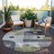 Homeroots 8' Artichoke Green Gray And Charcoal Round Geometric Washable Indoor Outdoor Area Rug 604392 - alternate 4