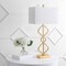 Jonathan Y Selina 32" Iron Ogee Trellis Modern LED USB Table Lamp, Gold Painting JYL3071A - alternate 5