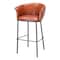 Homeroots 30" Brown And Black Faux Leather And Steel Bar Height Bar Chair 555656 - alternate 1