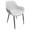 Leisuremod Markley Modern Leather Dining Arm Chair With Metal Legs, Light Grey, 4PK EC26LGR4 - alternate 3