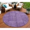 Homeroots 8' Purple Eggplant And Gray Round Patchwork Washable Indoor Outdoor Area Rug 581607 - alternate 1