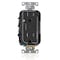 Leviton USB Receptacle, 15 A, 1/2 hp, Black T5633-2E - alternate 1