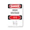 Signmission OSHA Danger Sign, 18" Height, Rigid Plastic, High Voltage Bilingual, 1218-VK-1327 OS-DS-P-1218-VK-1327 - alternate 1