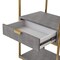 Homeroots 68" Gray Stainless Steel Four Tier Etagere Bookcase with a drawer 544738 - alternate 4