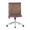 Boss Office Products Task Chair, Armless in Brown Vinyl, Chrome Base B9534C-BN - alternate 3