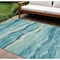 Homeroots 9' X 12' Turquoise Striped Washable Indoor Outdoor Area Rug 608134 - alternate 1