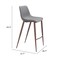 Homeroots Set of Two 30" Slate Gray and Brown Faux Leather and Steel Bar Height Bar Chairs 555681 - alternate 2