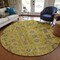 Homeroots 8' Gold Wheat And Gray Round Oriental Washable Indoor Outdoor Area Rug 582070 - alternate 4
