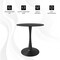 Leisuremod Bristol Modern Round Dining Table with MDF Wood Top and Steel Pedestal Base BTBL-24BL - alternate 2