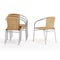 Flash Furniture 4PK Commercial Aluminum & Beige Rattan Stack Chair 4-TLH-020-BGE-GG - alternate 3