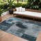 Homeroots 8' X 10' Teal Blue Gray And Charcoal Geometric Washable Indoor Outdoor Area Rug 604345 - alternate 1