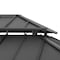 Sunjoy 12ftx20ft Wood Gazebo, Outdoor Patio Steel Hardtop Gazebo, Cedar Framed Wooden Gazebo, Matte Black A1020326F1 - alternate 2