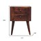 Homeroots 24" Brown Solid Wood Square Two Drawer Nightstand 651828 - alternate 3