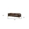 Homeroots 94" Chocolate Top Grain Leather Sofa With Dark Brown Legs 318818 - alternate 2