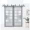 Sartodoors Sliding Closet Barn Bypass Doors with Frosted Glass Grey 64x96 (2* 32x96) Solid Core Modern Interio VEREGIO7602BBB-GRE-6496 - alternate 1