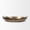 Homeroots Set of Two Gold Oval Metal Handmade Serving Tray With Handles 609097 - alternate 1