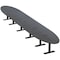 Skutchi Designs 22ft Oval Conference Table With Power | Harmony Series | 20 Person Meeting Room Table HAR-OVL-48X264-T.BK-WA7949-EBLK - alternate 1