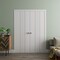 Sartodoors Sliding Closet Double Bi-fold Doors 96 x 84 inches, BASIC 0111 Arctic White, Sturdy Tracks Molding BASIC0111DBF-MAW-96x84 (4* 24x84) - alternate 2