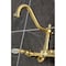 Kingston Brass Two-Handle Wall Mount Bridge Kitchen Faucet, Brushed Brass KS1247WLL - alternate 3