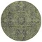 Homeroots 8' Round Moss Green and Gray Round Oriental Washable Non Skid Indoor Outdoor Area Rug 563813 - alternate 4