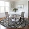 Homeroots 8' Black Ivory And Gray Round Oriental Washable Indoor Outdoor Area Rug 598024 - alternate 4