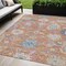 Homeroots 5' X 8' Orange Pink And Denim Blue Floral Washable Indoor Outdoor Area Rug 605314 - alternate 1