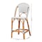 Bali & Pari Genica Classic French Two-Tone Black and White Weaving and Natural Rattan Bar Stool 251-13959-ZORO - alternate 3