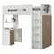 Homeroots White And Natural Twin Loft Bed And Desk 318776 - alternate 1