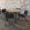 Regency Round Kee Breakroom Table W/ 4 M Stack Chairs, 48 in W, 48 in L, Noble Oak TB48RNDNOBPBK47BK - alternate 2