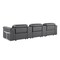 Homeroots 126" Dark Gray Top Grain Leather Reclining Metal USB Sofa 720367 - alternate 2