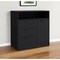 Homeroots 36" Black Three Drawer Combo Dresser With Open Shelf 544048 - alternate 1