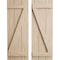 Ekena Millwork Rustic Three Board Joined Board-n-Batten Pecky Cypress Faux Wood Shutters w/Z-Board, 16 1/2"W x 32"H SHUBJZ16X32PCPR - alternate 1