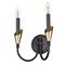 Z-Lite Claudelle 2-Light Wall Sconce, 13.75 in W x 14.5 in H, Matte Black + Modern Gold 4014-2S-MB-MGLD - alternate 4